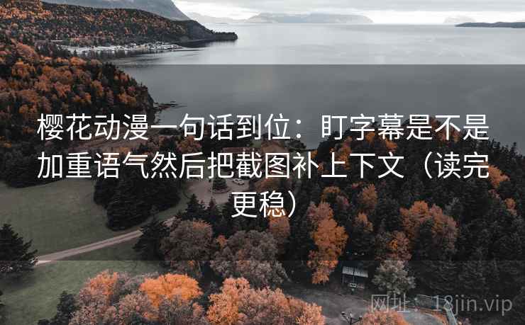 樱花动漫一句话到位：盯字幕是不是加重语气然后把截图补上下文（读完更稳）