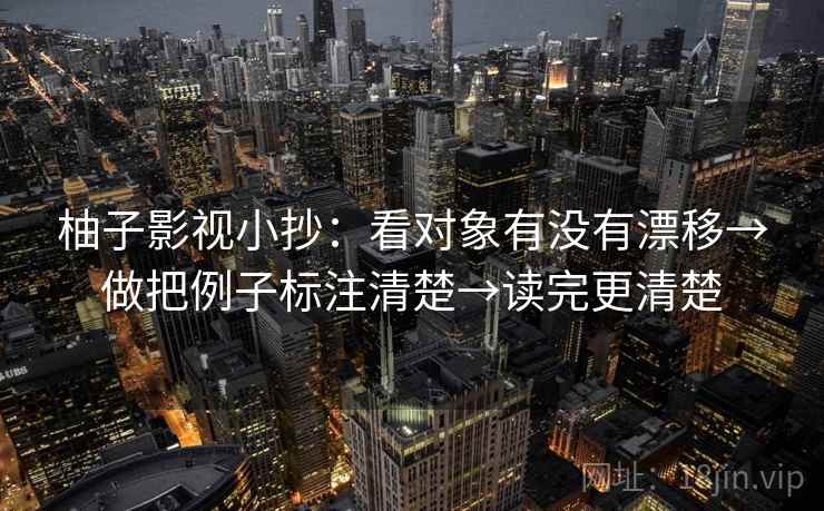 柚子影视小抄：看对象有没有漂移→做把例子标注清楚→读完更清楚